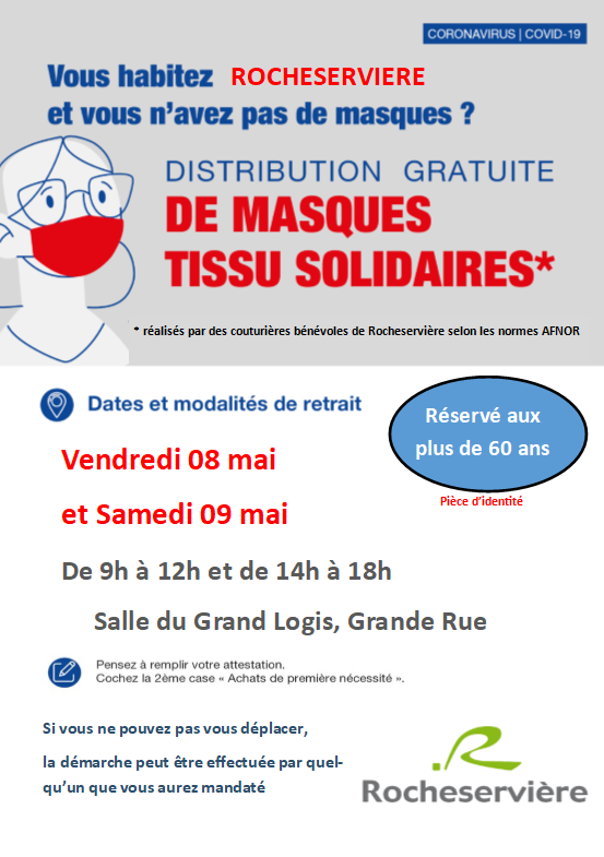 Distribution des masques au plus de 60 ans - 08 et 09 Mai